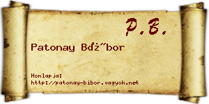 Patonay Bíbor névjegykártya
